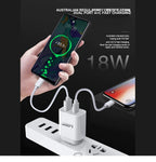 USP 20W Dual Port Fast Wall Charger | USB-C PD & USB-A QC | White