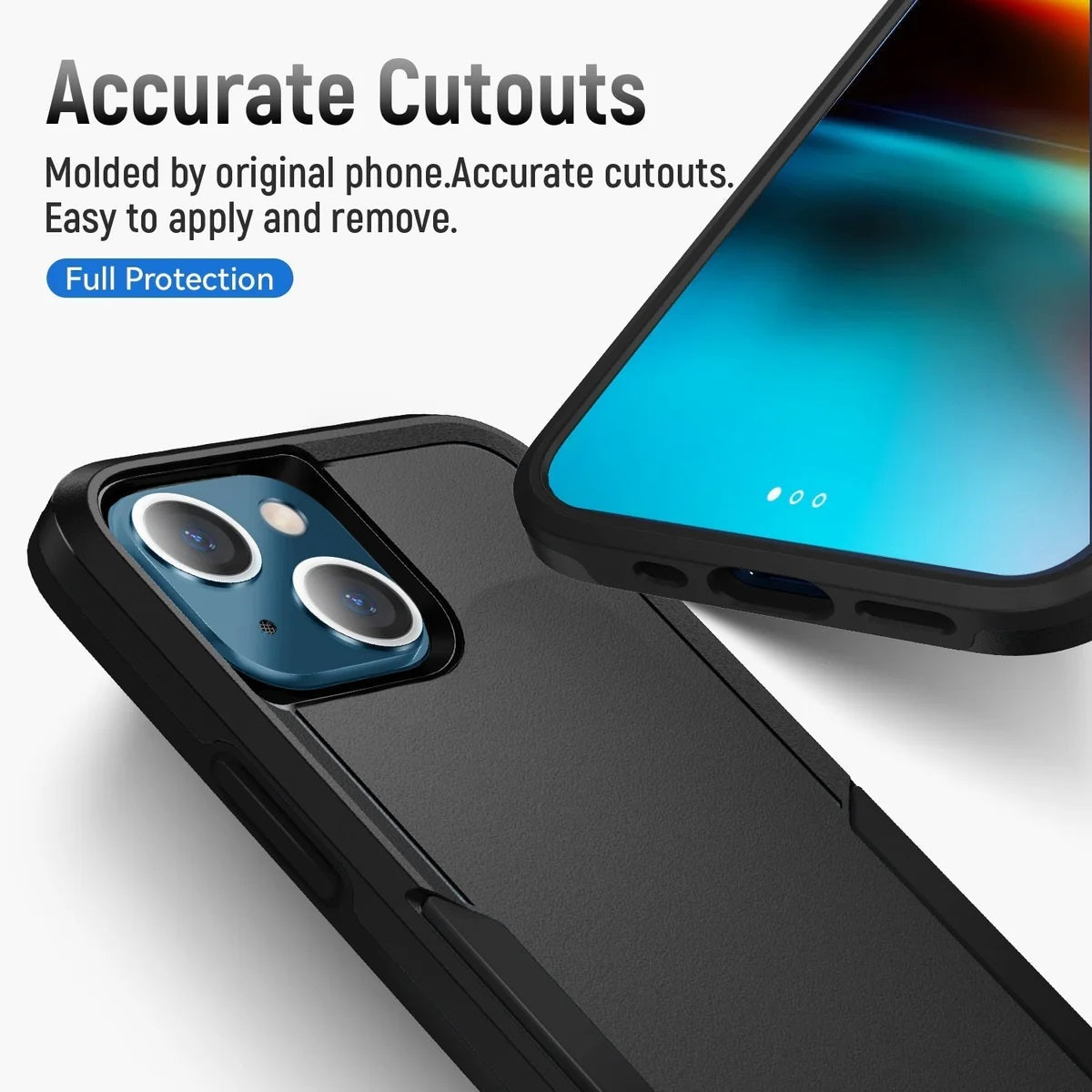 Rugged Armor Case for iPhone 17e / 16e (6.1) - Black, Sleek Drop Protection 
