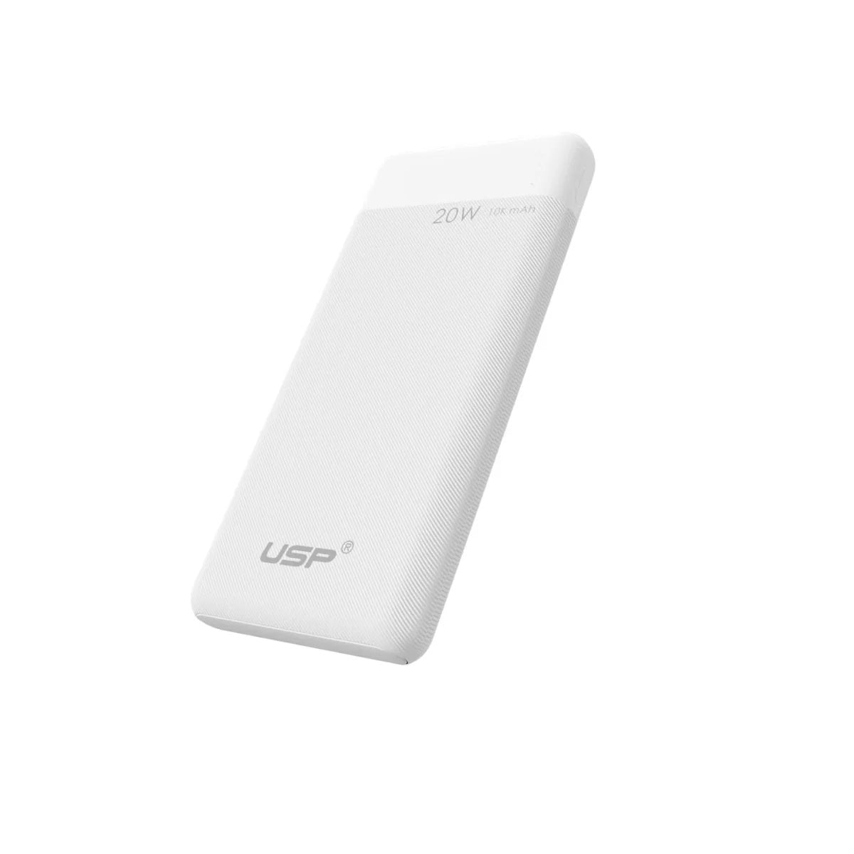 USP 10K mAh White Power Bank | 20W Fast Charge USB-C Portable Charger 