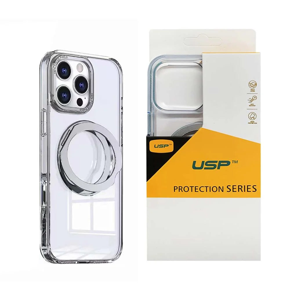 iPhone 17 Pro Clear MagSafe Case with Ring Stand | Shockproof & Warranty 