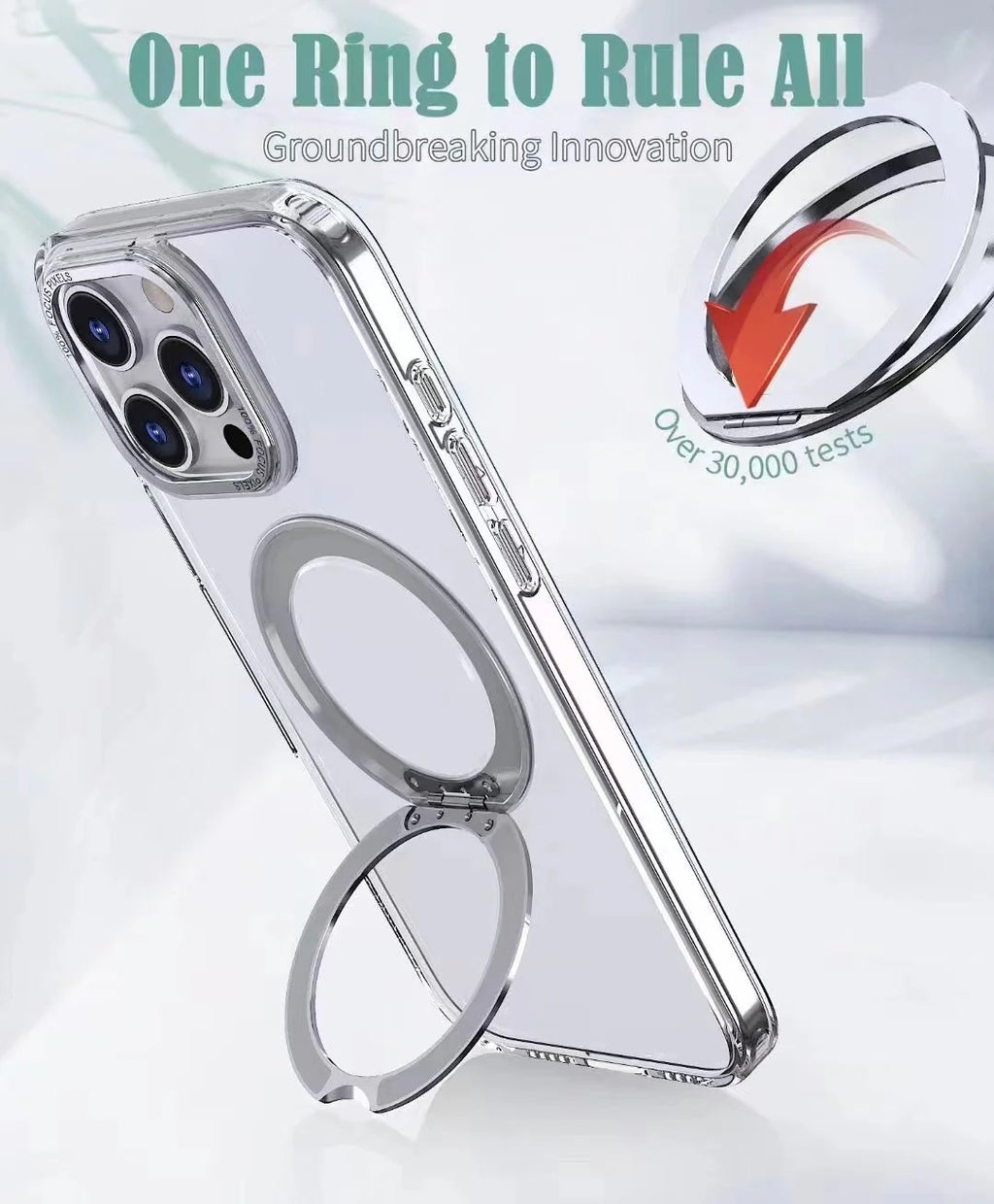 iPhone 17 Pro Clear MagSafe Case with Ring Stand | Shockproof & Warranty 