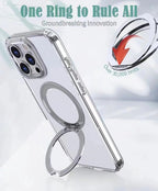 iPhone 17 Pro Clear MagSafe Case with Ring Stand | Shockproof & Warranty 