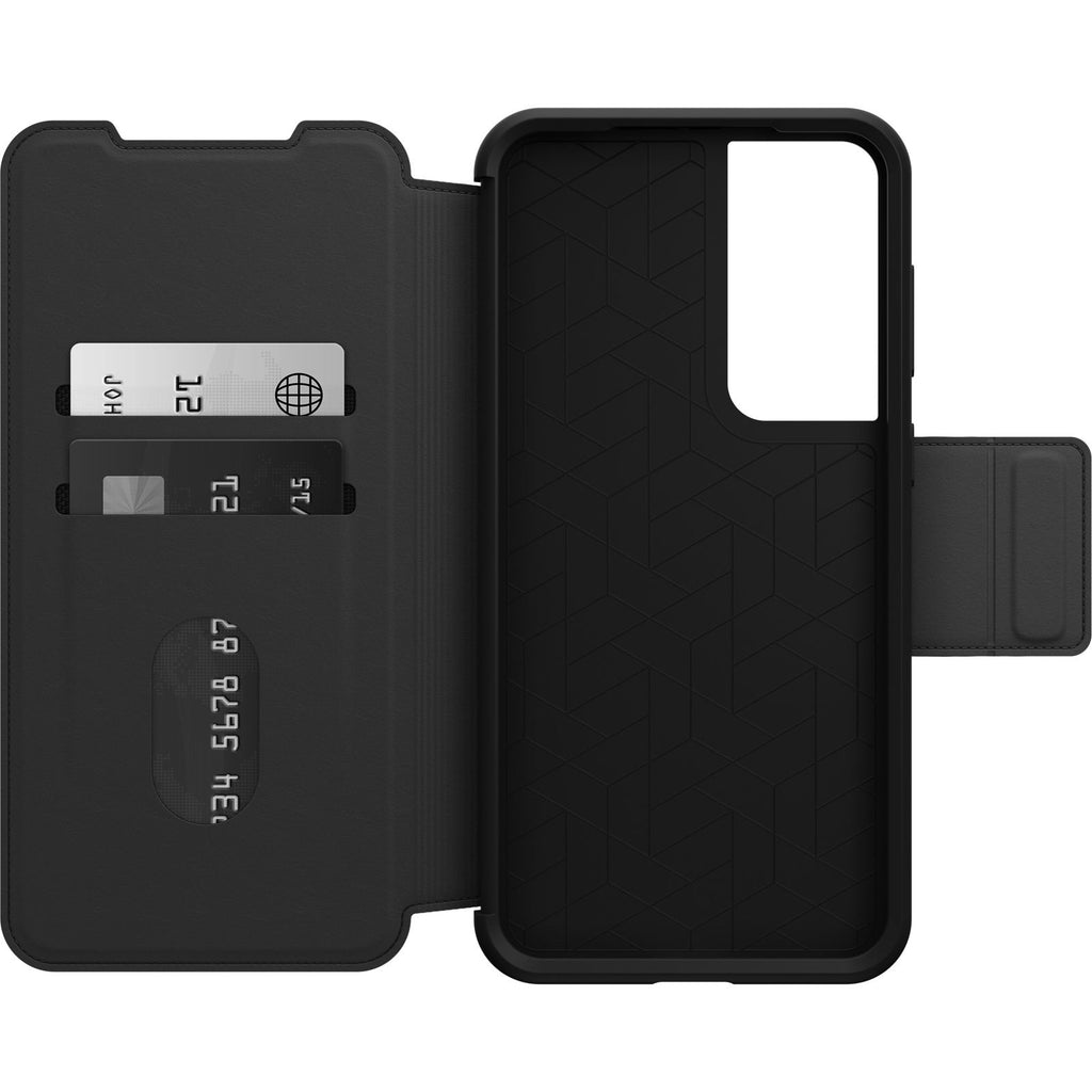 OtterBox Strada Samsung S23+ 5G Case - Black Leather Folio Wallet Otterbox