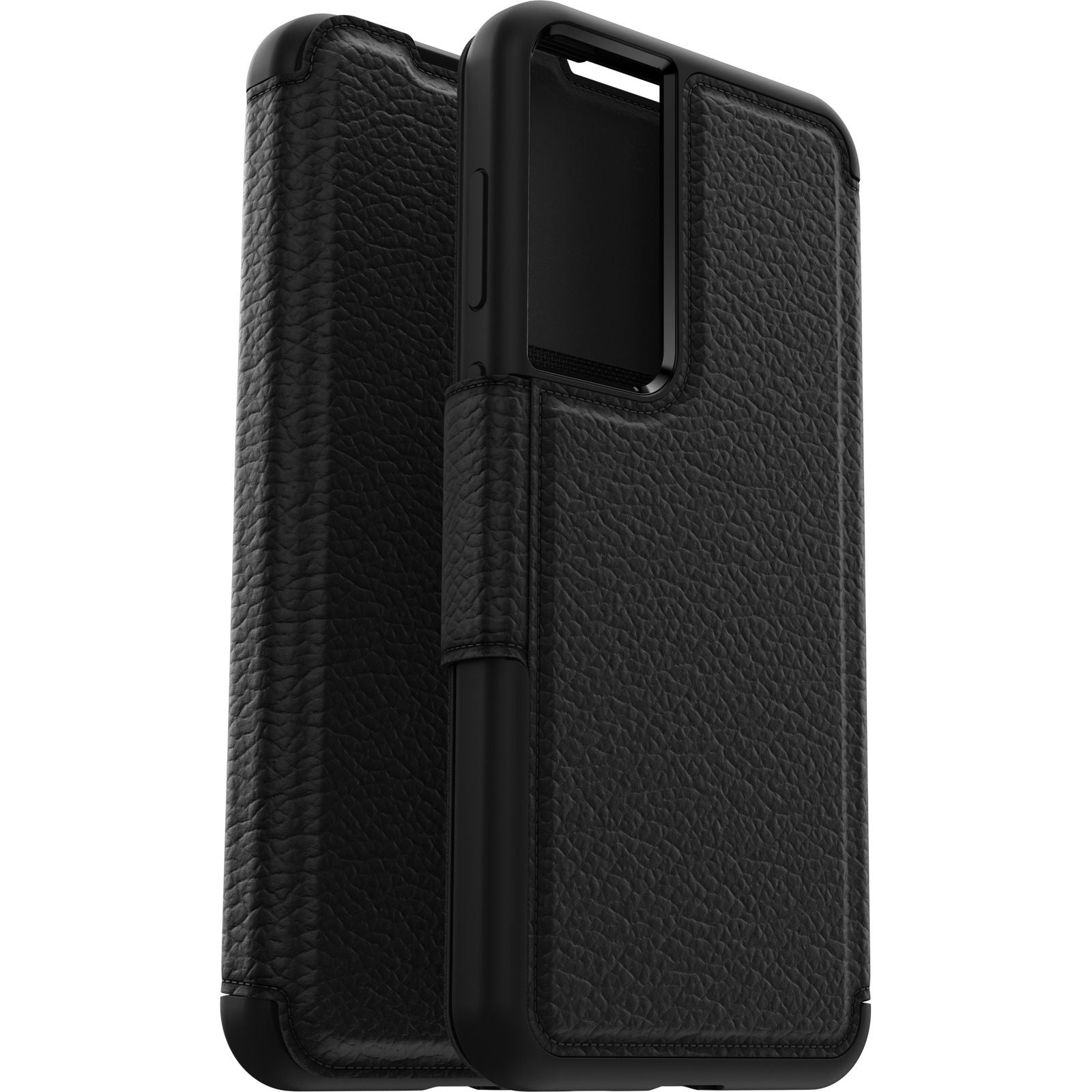 OtterBox Strada Samsung S23+ 5G Case - Black Leather Folio Wallet Otterbox