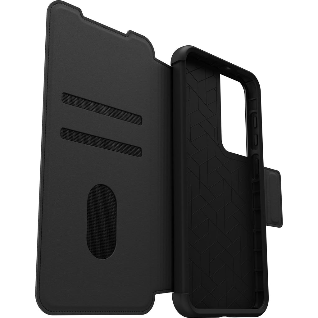 OtterBox Strada Samsung S23+ 5G Case - Black Leather Folio Wallet Otterbox