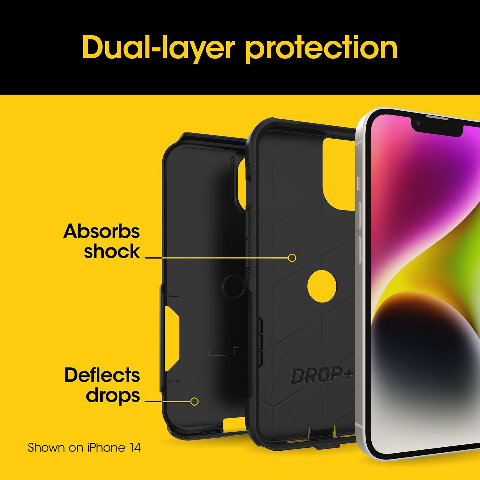 OtterBox Commuter Black Protective Case for iPhone 16e, 15, 14, 13 (6.1) Otterbox