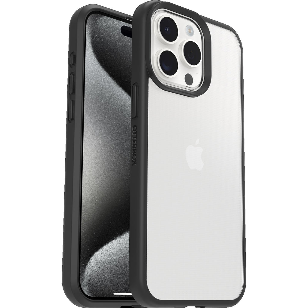 OtterBox React iPhone 15 Pro Max Case - Clear/Black (Antimicrobial) Otterbox