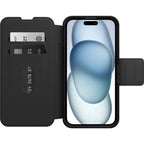 OtterBox Strada MagSafe iPhone 15 Plus Leather Folio Case - Black Otterbox