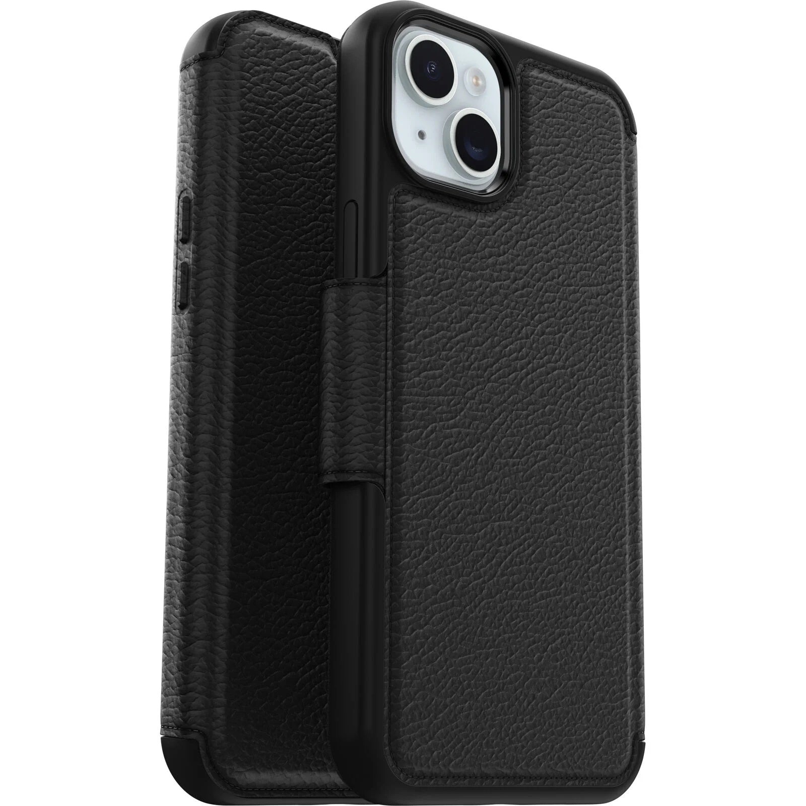 OtterBox Strada MagSafe iPhone 15 Plus Leather Folio Case - Black Otterbox