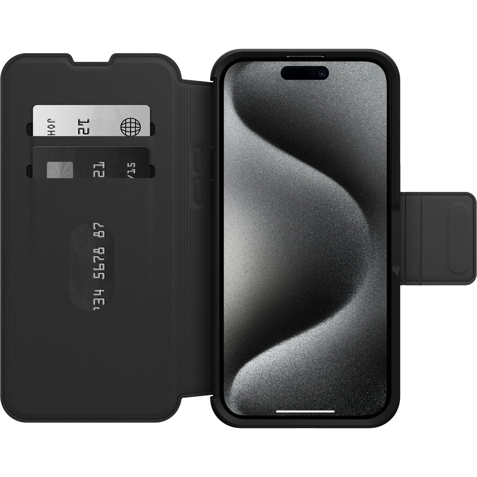 OtterBox Strada MagSafe iPhone 15 Pro Max Leather Folio Case - Black Otterbox