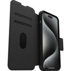 OtterBox Strada MagSafe iPhone 15 Pro Max Leather Folio Case - Black Otterbox