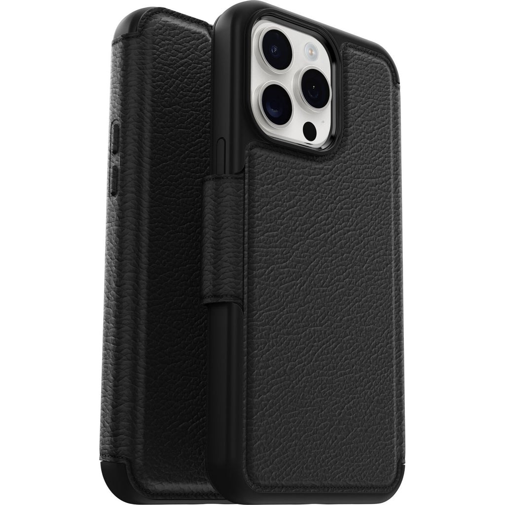 OtterBox Strada MagSafe iPhone 15 Pro Max Leather Folio Case - Black Otterbox