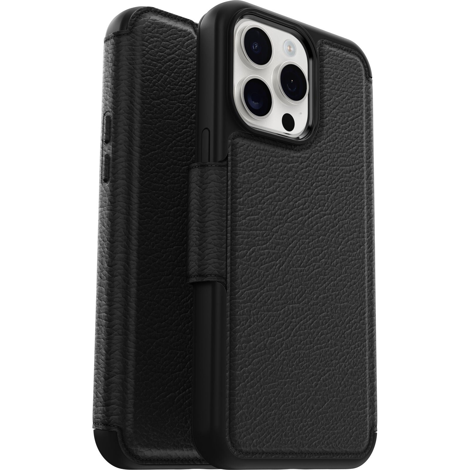 OtterBox Strada MagSafe iPhone 15 Pro Max Leather Folio Case - Black Otterbox