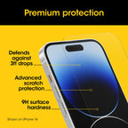 OtterBox Pro Glass iPhone 15 Pro Screen Protector - Anti-Blue Light & Antimicrobial Otterbox