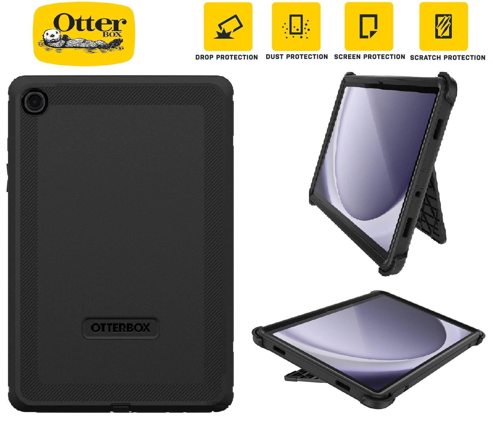 OtterBox Defender Case for Samsung Galaxy Tab A9+ (11) - Black Otterbox