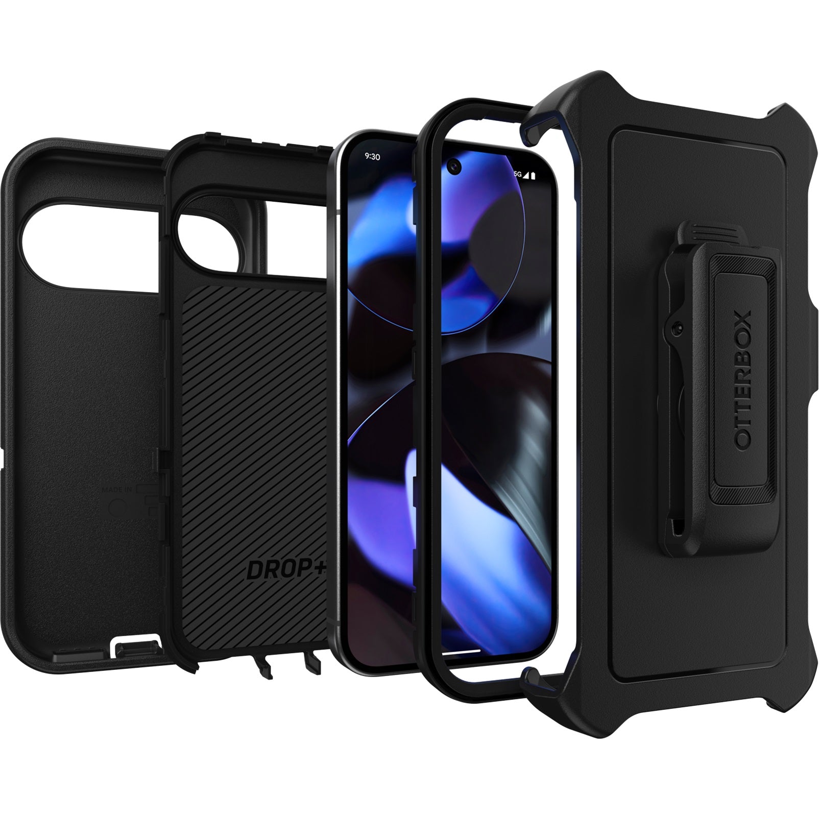 OtterBox Defender Case for Google Pixel 9/9 Pro - Black Rugged Protection Otterbox
