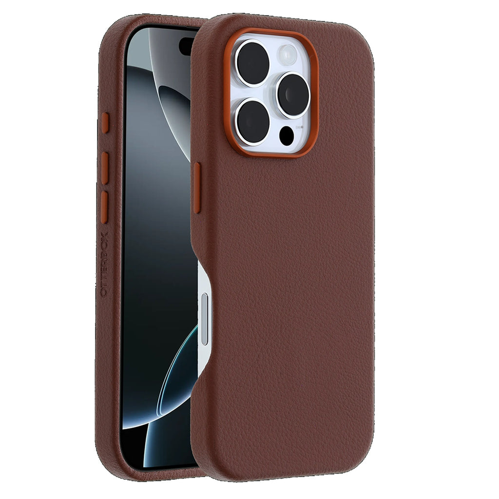 OtterBox Symmetry MagSafe iPhone 16 Pro Max Case - Brown Cactus Leather 