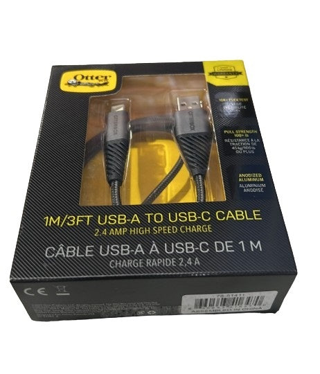 OtterBox USB-C to USB-A Charging Cable 1M - Black | 2-Year Warranty Otterbox