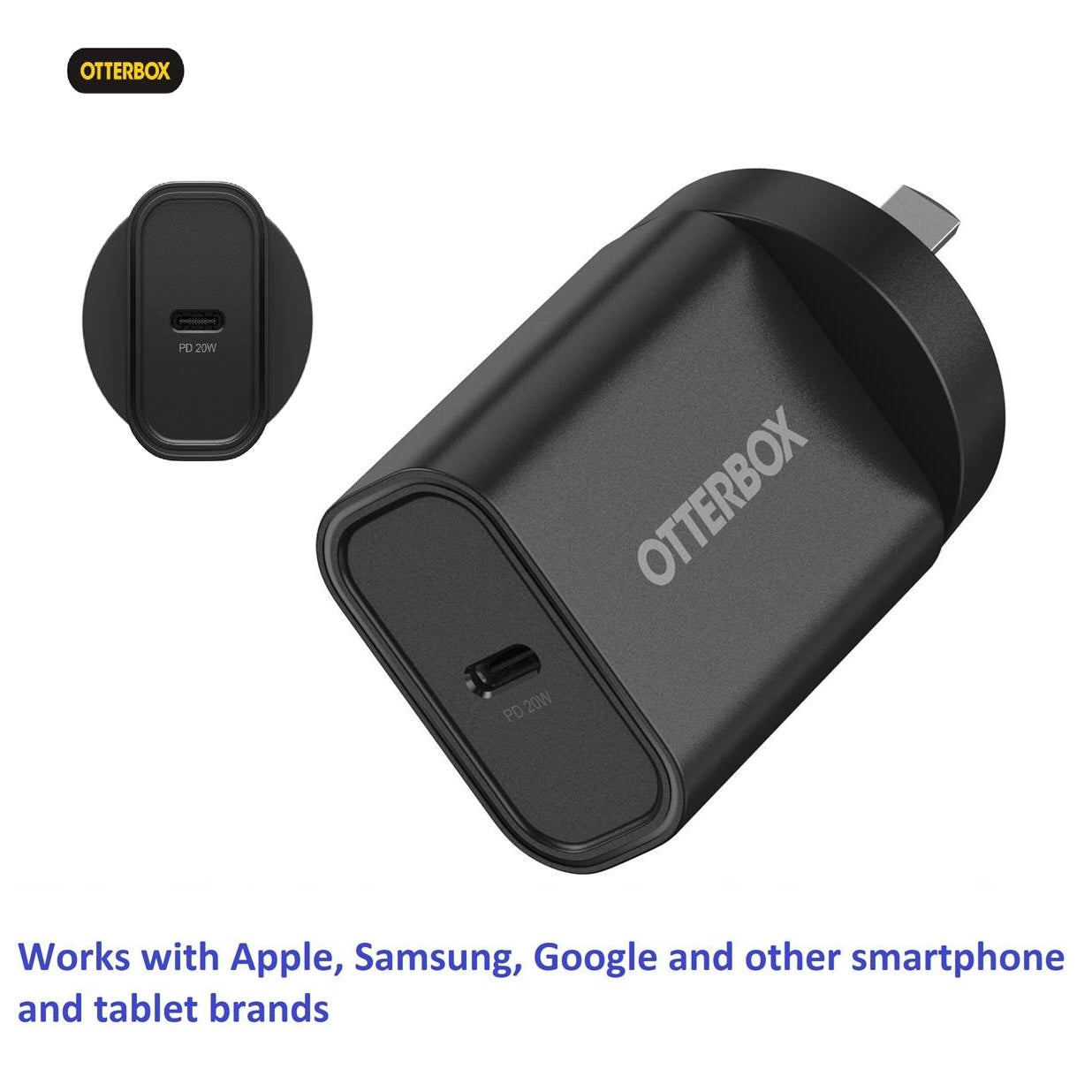 OtterBox 20W USB-C PD Fast Wall Charger - Black | iPhone & iPad Ready 