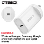 OtterBox 30W USB-C PD Fast Wall Charger White | Durable & Compact for Apple Otterbox