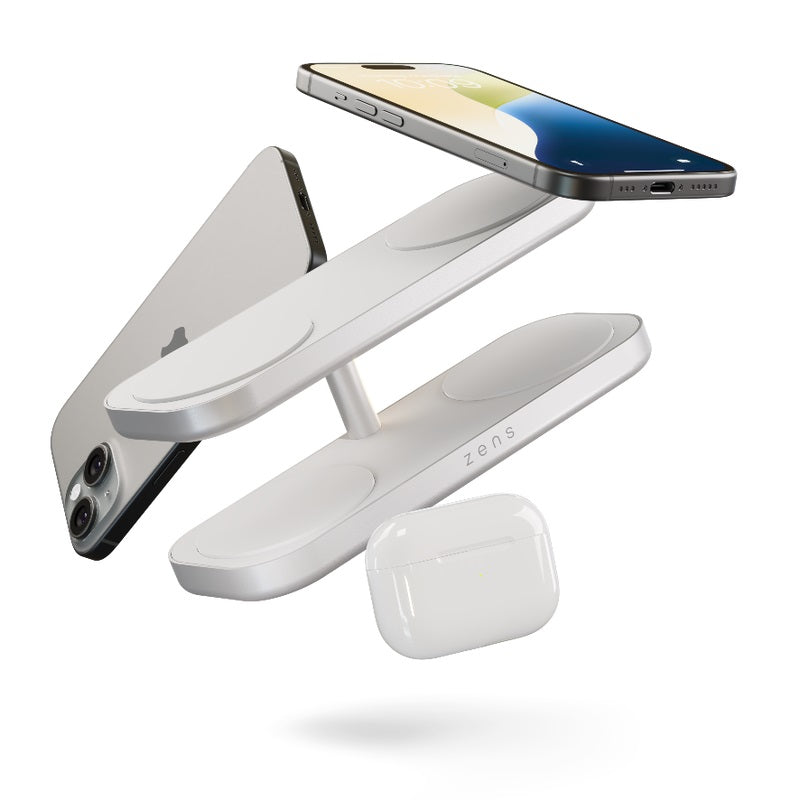 OtterBox Zens Quattro Pro 4 Qi2 Wireless Charger - White, 4 Devices Otterbox