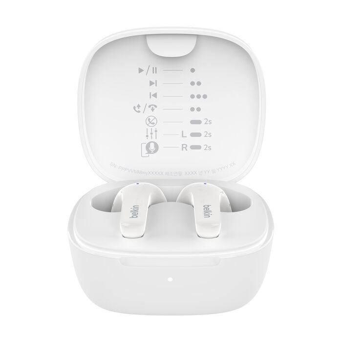 Belkin SoundForm Motion 2 True Wireless Earbuds White | 33H Battery, IPX5 Belkin