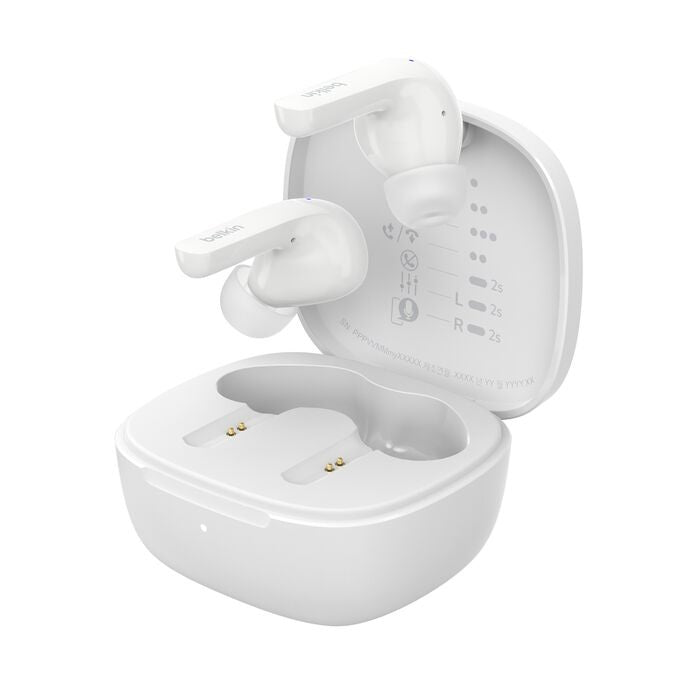 Belkin SoundForm Motion 2 True Wireless Earbuds White | 33H Battery, IPX5 Belkin
