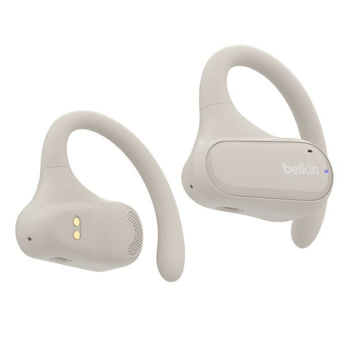 Belkin SoundForm ClearFit Open-Ear Wireless Earbuds - White | Fast Charge, IPX5 Belkin