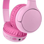 Belkin SoundForm Mini2 Pink Wireless On-Ear Headphones for Kids - Safe Volume & Mic 