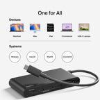 Belkin USB-C Multiport Hub - HDMI 4K 60Hz, 100W PD, 4x USB-C - Black Belkin