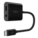 Belkin RockStar USB-C to 3.5mm Audio + Charge Adapter for iPhone Black Belkin