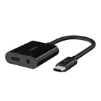 Belkin RockStar USB-C to 3.5mm Audio + Charge Adapter for iPhone Black Belkin