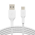Belkin BoostCharge Braided USB-C to USB-A Cable 1M White - Fast & Durable Belkin