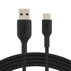 Belkin BoostCharge Braided USB-C to USB-A Cable 2M Black - Fast, Durable Belkin