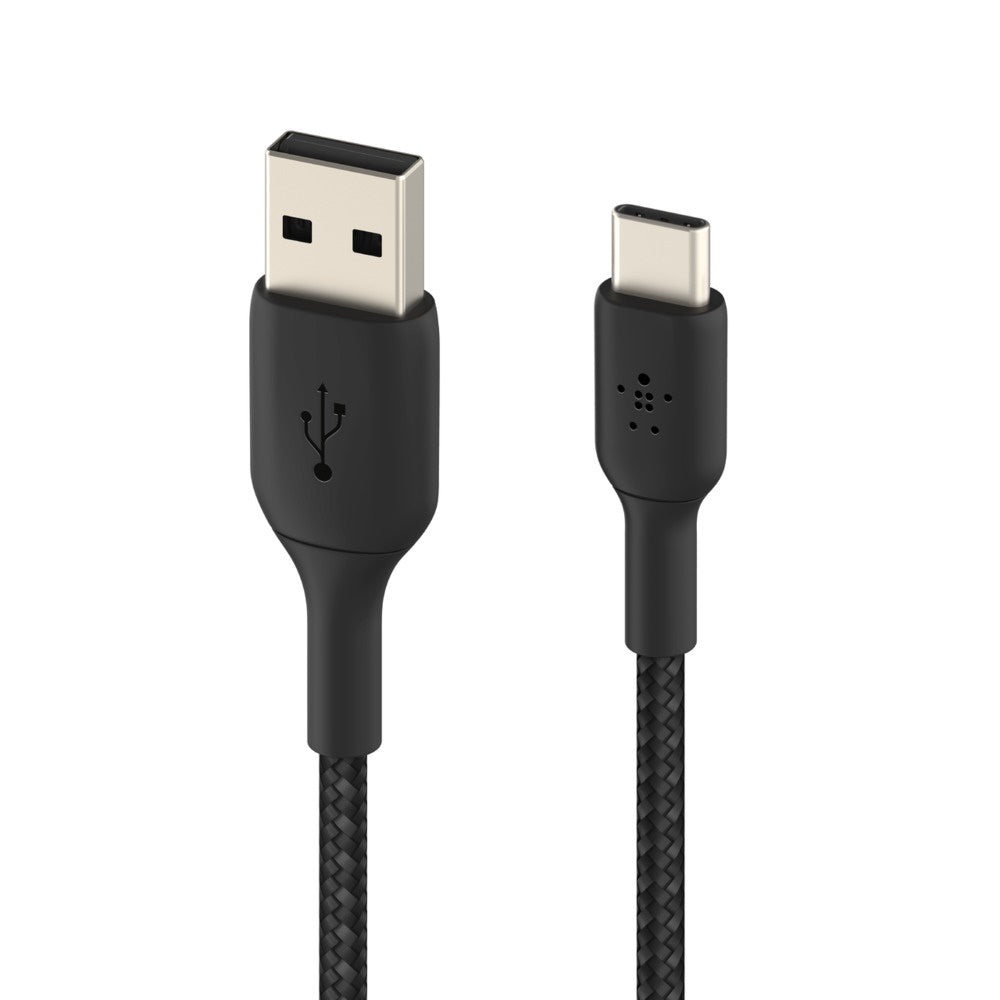 Belkin BoostCharge Braided USB-C to USB-A Cable 2M Black - Fast, Durable Belkin