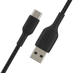 Belkin BoostCharge Braided USB-C to USB-A Cable 2M Black - Fast, Durable Belkin