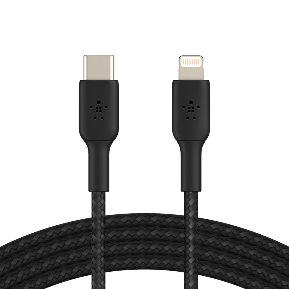 Belkin BoostCharge Braided Lightning to USB-C Cable 2M Black - MFi Fast Charge Belkin