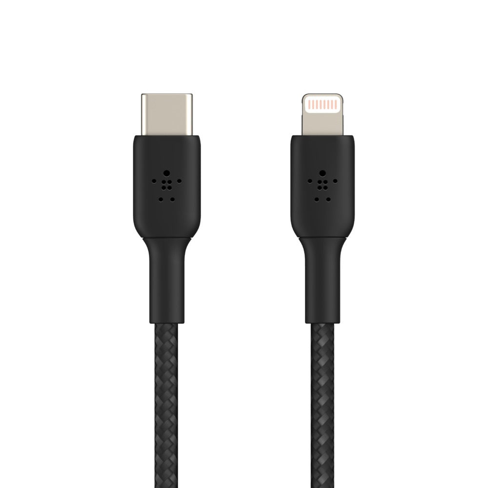 Belkin BoostCharge Braided Lightning to USB-C Cable 2M Black - MFi Fast Charge Belkin