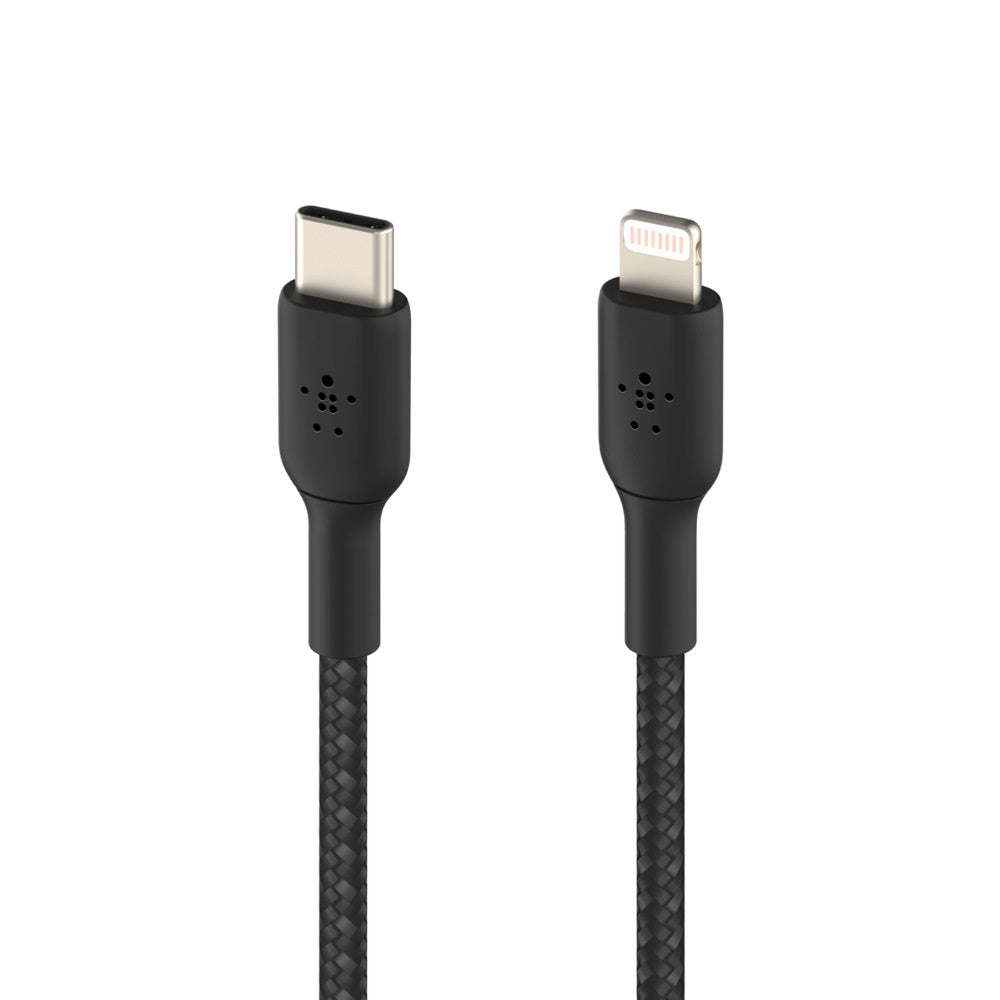 Belkin BoostCharge Braided Lightning to USB-C Cable 2M Black - MFi Fast Charge Belkin