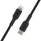 Belkin BoostCharge Braided Lightning to USB-C Cable 2M Black - MFi Fast Charge Belkin