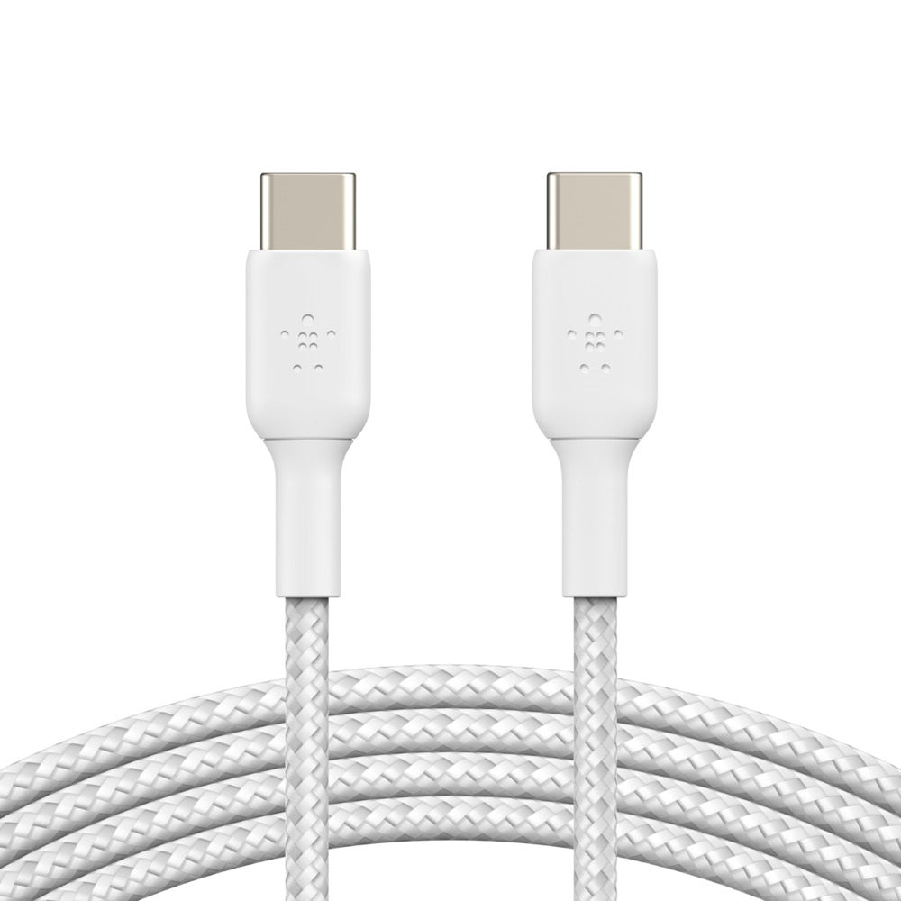 Belkin BoostCharge Braided USB-C to USB-C Cable 1M - White (60W) Belkin