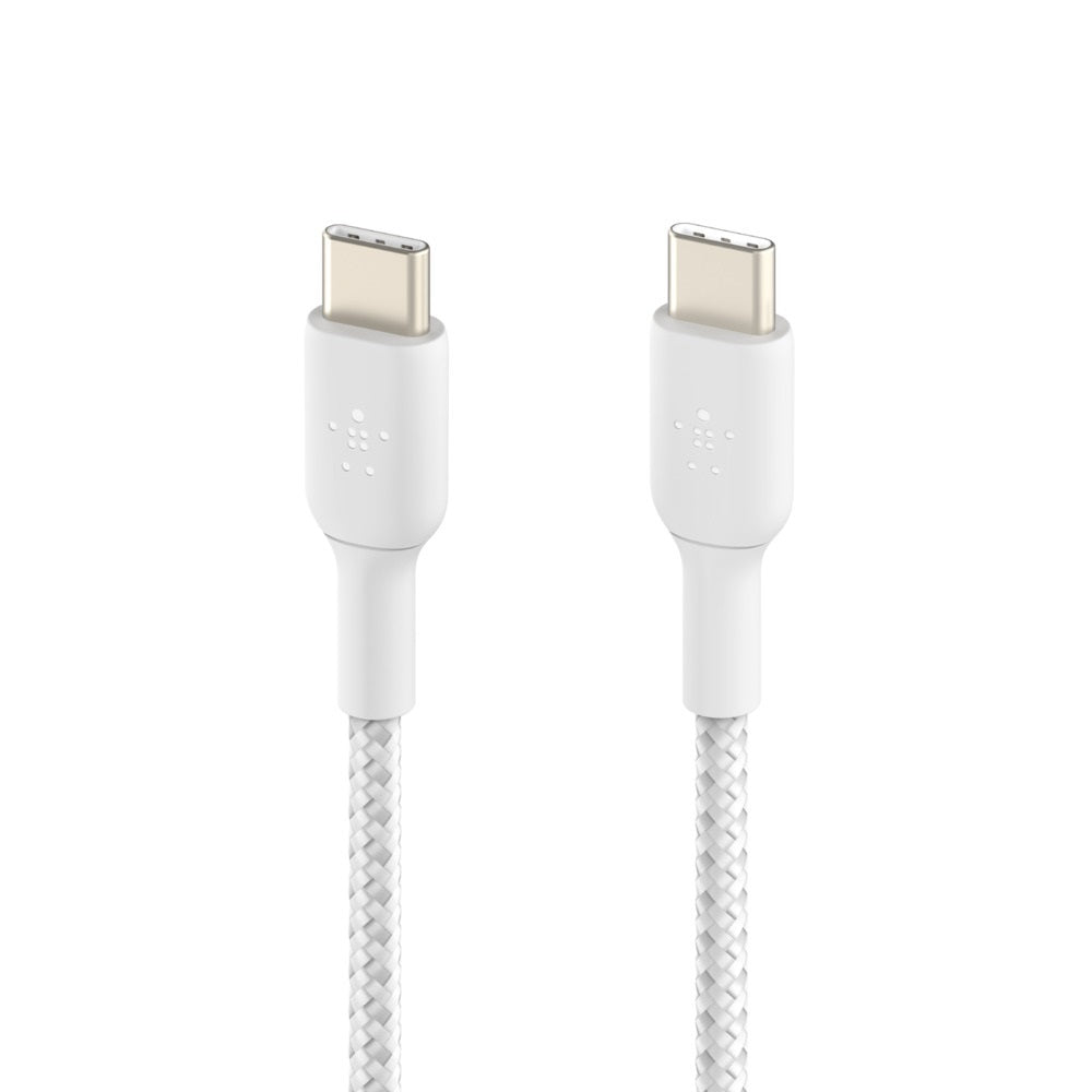 Belkin BoostCharge Braided USB-C to USB-C Cable 1M - White (60W) Belkin
