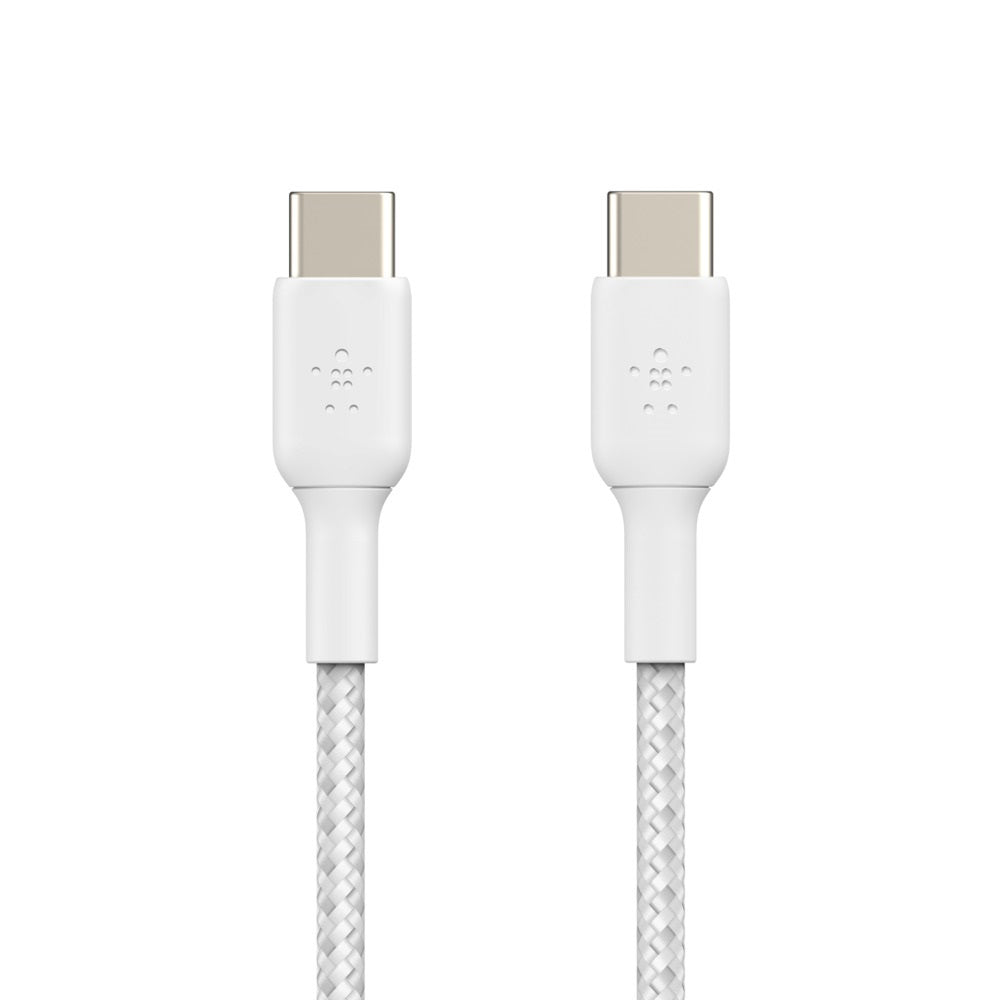 Belkin BoostCharge Braided USB-C to USB-C Cable 1M - White (60W) Belkin