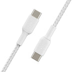 Belkin BoostCharge Braided USB-C to USB-C Cable 1M - White (60W) Belkin