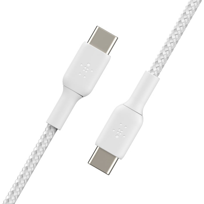 Belkin BoostCharge Braided USB-C to USB-C Cable 1M - White (60W) Belkin