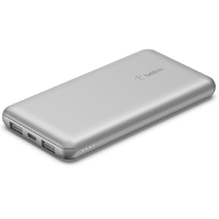 Belkin BoostCharge 10K mAh Triple-Port Power Bank with USB-C Cable - Silver Belkin