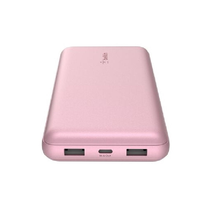Belkin BoostCharge 20K Pink Power Bank - Triple Port USB-C Portable Charger 