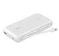 Belkin BoostCharge 20K mAh Power Bank with Integrated USB-C Cable - White Belkin