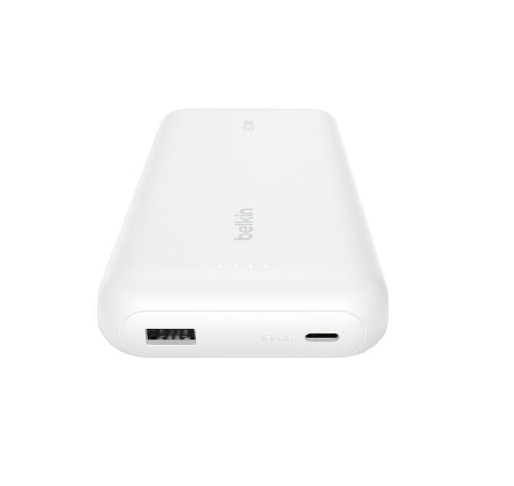 Belkin BoostCharge 20K mAh Power Bank with Integrated USB-C Cable - White Belkin