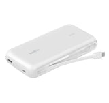 Belkin BoostCharge 20K mAh Power Bank - 30W USB-C with Built-in Cable - White